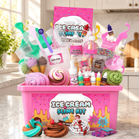 Kit de fabrication de slime moelleux DIY pour filles, thème crème glacée et desserts, boîte de jouets très prisée