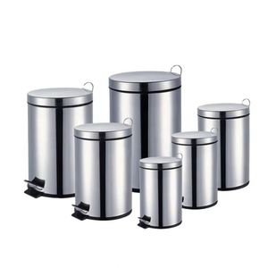 Office Foot Pedal Can With <b>Lid</b> Compact Stainless Steel Trash <b>Bin</b> for Toilet Custom Logo - Product Image 2