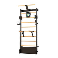 TOPTONS Cadre de fitness mural en bois à double barre de traction, équipement multifonctionnel complet pour yoga et gym en intérieur