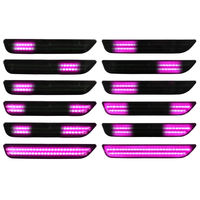 Lampu Sein Samping LED Sequential Flowing Auto untuk Ford Mustang 2010 2014 Lensa Asap Ungu Pink Lampu AR3Z 15A201 2 Pcs