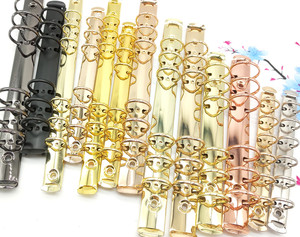 אספקת משרד סיטונאי עלה זהב קלסר טבעת 6 חור עם 6 מנגנון טבעת a6 נייר 6 תיקיית טבעת בתבנית זהב - Product Image 4