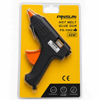 Pistolet à colle chaude électrique professionnel 40W en plastique, chauffe rapide, diamètre 7/16, température unique, pour bricolage, artisanat, décoration et réparation