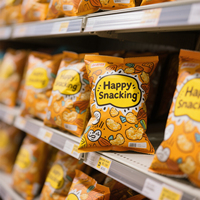 Sac à gousset latéral personnalisé avec impression numérique Pochette en plastique laminé de papier d'aluminium pour emballage alimentaire Sac à joint arrière pour chips de pomme de terre