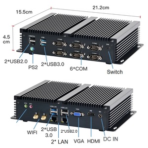 Công nghiệp tường lửa Router Core i3 i5 i7 2 * RJ45 Gigabit LAN Mini <span class=keywords><strong>PC</strong></span> pfsense không quạt máy tính mini RS232 RS422/485 PXE wifi 4 gam - Product Image 6