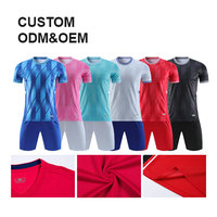 Kaus sepak bola polos berkualitas tinggi kaus tim adem kerah V kustom sepak bola