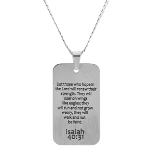 Collana con ciondolo e ciondolo moda TD Isaiah 40:31 Eagle Dogtag - Product Image 3