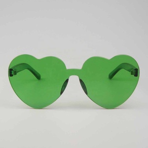 Gafas de sol con forma de corazón de amor Color mujer marco sin montura tinte lente transparente gafas de sol coloridas mujer rojo rosa amarillo tonos viaje - Product Image 4