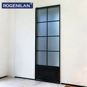 ROGENILAN Portes coulissantes intérieures ultra-étroites en aluminium sans rail, vitrées, à économie d'énergie, avec verre trempé, <span class=keywords><strong>porte</strong></span> fantôme - Product Image 6