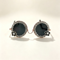 Accessoires pour animaux de compagnie : Lunettes fantaisie solides, décoratives et colorées, avec strass scintillants, en plastique, pour petits animaux et chiens, idéales pour les anniversaires et l'automne
