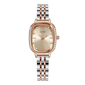 Nuevo reloj para mujer de tamaño pequeño, forma ovalada con diamantes, dos tonos de oro, acero inoxidable, resistente al agua, reloj de cuarzo para estudiantes. - Product Image 6