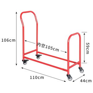 Portable Red Metal Tire Rack With Wheels For <b>Car</b> Storage Horizontal Industrial Design Powder Coated Finish - Product Image 4