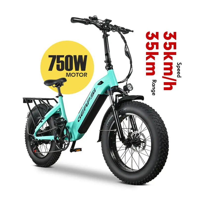 MZ-9 48V 500W 750W Adult 20 Inch E-Bike Fatbike Full Suspension Fat Tyre Hybrid Folding Electric City Mountain Road Bike