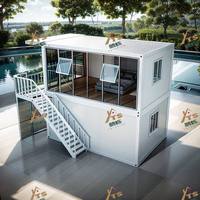 Maison conteneur modulaire préfabriquée à double couche, structure en acier, assemblage rapide pour le logement des travailleurs de bureau
