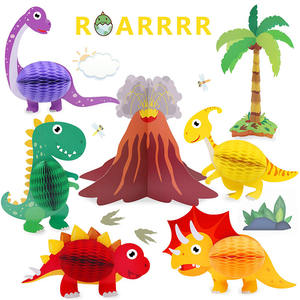 Nicro — ensemble de décorations en forme de <span class=keywords><strong>petit</strong></span> Dino <span class=keywords><strong>t</strong></span>-<span class=keywords><strong>rex</strong></span>, 7 pièces, pièces de centre de Table, type dinosaure, nid d'abeille, pour anniversaire d'enfants - Product Image 2
