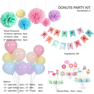 <span class=keywords><strong>Kit</strong></span> de décoration de fête jetable EASTTERN avec ballons, pompons, donuts, décorations de gâteaux pour les fournitures de fête d'<span class=keywords><strong>anniversaire</strong></span> de <span class=keywords><strong>fille</strong></span> - Product Image 5