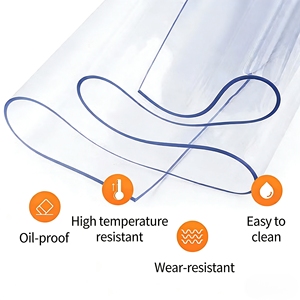 Verre souple transparent en PVC résistant aux acides et aux alcalis, idéal pour l'hôtellerie – Nouvelle collection tendance - Product Image 1