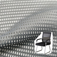 Tissu maillé léger en polyester 300D tricoté en interlock, 320 g/m², respirant, à grande maille, pour siège de chaise de bureau - Vente en gros