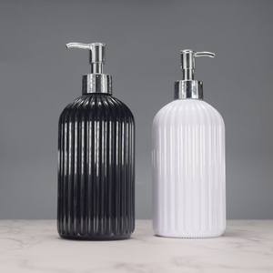 Contenitore Personalizzato per Igienizzante Mani da 250ml - 500ml, Nuovo Dispenser in Vetro Rotondo per Sapone Liquido e Schiuma Lavamani - Product Image 4