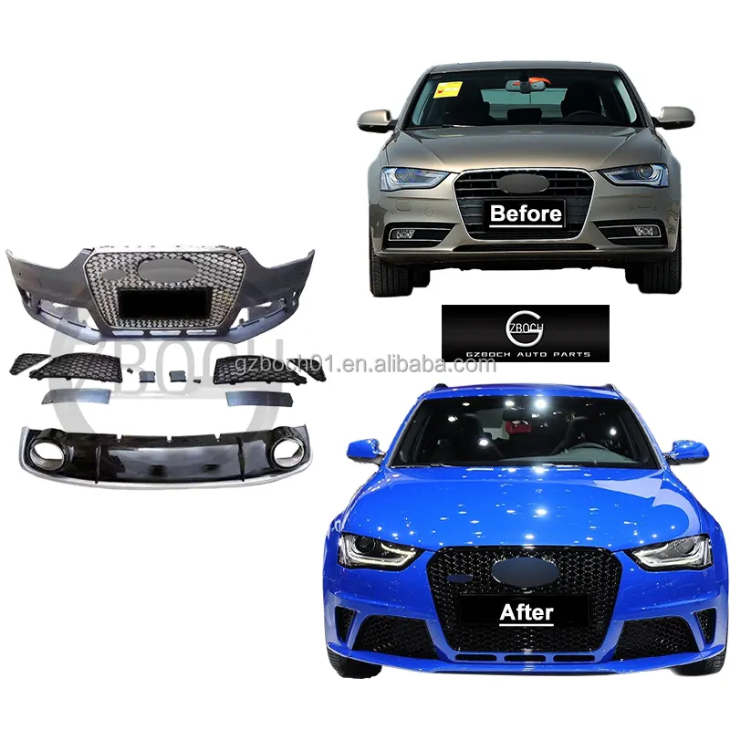 Großhandel Front stoßstange Für 2013 2014 2015 2016 Audi A4 B8.5 bis RS4 Body Kits Heck diffusors pitzen Front stoßstange