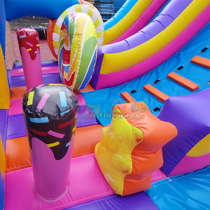 Tobogán inflable para niños, castillo inflable con tobogán, combo de juegos inflables para exteriores. - Product Image 6