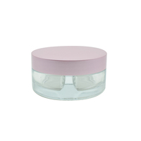 Crème du matin et du soir Bouteille de crème pour le visage en verre fendu 70g Pot de crème pour les yeux de canard mandarin avec bouchon 20g pour cosmétique