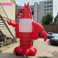 Homard gonflable pour campagne marketing, images d'animaux de dessin animé, personnalisation du design d'homard gonflable