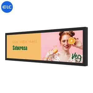 38 pulgadas Android RK3288 Ultra ancho Panel de borde de la plataforma Bar Panel de pantalla Digital muestra estirado pantalla Lcd para supermercado