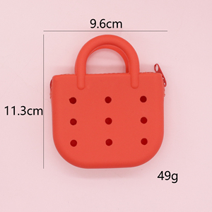 Cute Cartoon Pattern Silicone Keychain Mini Sling Bag with Holes <b>for</b> Kids Unisex Outdoor <b>Storage</b> - Product Image 5