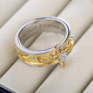 Anello da Donna F454 in Oro Massiccio 18K con Diamante Naturale Taglio a Cuore, Anello di Fidanzamento con Diamante Bianco Colore G, Gioielli con Diamanti - Product Image 5