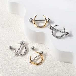 Pezón de cristal de acero inoxidable, joyería perforada, PVD, pezón Sexy, joyería perforada, anillo de pecho para mujer - Product Image 2