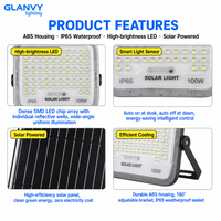 Projecteur solaire avec télécommande, lampe de sécurité LED extérieure étanche IP65, capteur crépusculaire, 300W 400W