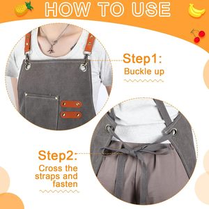 Bán buôn tùy chỉnh nhà bếp giá rẻ vải Tạp dề trong nhà bếp làm việc nhà vải tạp dề - Product Image 3