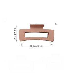 Q & Y 10.5厘米纯色大塑料发夹磨砂空心矩形防滑方形哑光树脂鲨鱼发夹 - Product Image 6