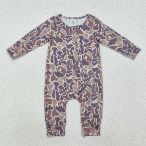 Mono de manga larga con estampado de camuflaje y cremallera oblicua para bebés, ropa de moda para recién nacidos y niños pequeños, primavera-otoño - Product Image 4
