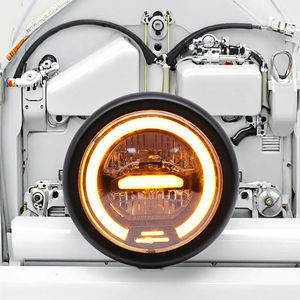 Feux de jour LED ambre RTS 5,75 pouces, lampe clignotante rétro avec phare de croisement et de route pour <span class=keywords><strong>moto</strong></span> Honda CG125 - Product Image 2