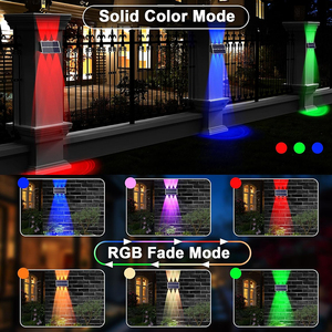 Lampes solaires JIANGYU de haute qualité pour la <span class=keywords><strong>maison</strong></span>, lampes murales extérieures étanches, garantie de 2 ans, 16 couleurs RGB, lampes solaires de jardin - Product Image 3