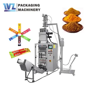 Full automatic 4/6/8 lane stick bag milk coffee powder packaging machine vacuum stuck material feeding system factory price