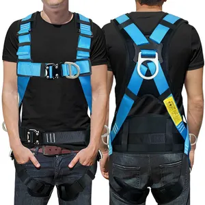 Reflective Fall Protection 5 Points Adjustable Super Light Full Body Safety Harness Belt For Sale