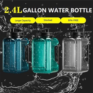Botella de agua de 2,4 litros, hervidor de agua portátil para hacer ejercicio al aire libre, sin BPA, con mango, vaso para beber directamente - Product Image 4