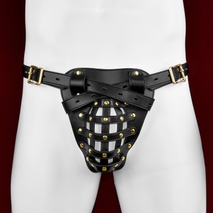กางเกงหนังแฟนซีรูปทรงถักแบบรัดรูปเซ็กซี่ ปรับได้ สไตล์ BDSM สำหรับผู้ชาย - Product Image 1