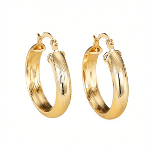 Orecchini a Cerchio Classici Dorati in Oro Giallo Unisex per Uso Quotidiano Gioielli Raffinati Diametro 10mm - Product Image 1