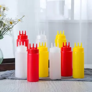 Hot selling 8oz sauce bottles kitchen implements plastic squeeze bottle 16oz 500ml pet sauce bottle