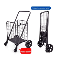 Chariot de courses pliable portable OEM, chariot à main, chariot de pêche, chariot de camping, chariot de transport d'outils, cadre en fer personnalisable