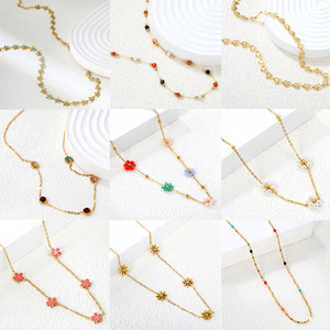 สร้อยคอแฟชั่นยุโรปและอเมริกาโลหะผสมสังกะสีดีไซน์ดอกไม้ผู้หญิงสร้อยคอของขวัญเครื่องประดับสไตล์เรียบง่ายสง่างาม - Product Image 1