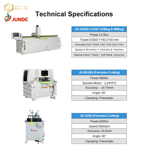 JUNDE Medium Duty 3-Axis CNC <b>Drilling</b> Milling Machine 3m Table + 45 90 Degree Cutting Saw Production Line - Product Image 4
