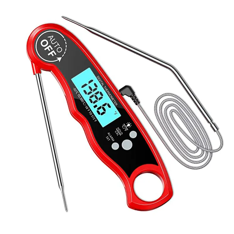 Updated Accurate Folding Temperature Probes 2 in 1 foldable meat cooking food thermometer for kitchen