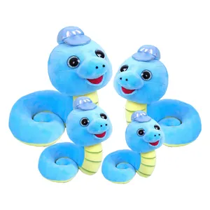Trẻ em mềm Đồ chơi rắn động vật plushies màu xanh dễ thương rắn đồ chơi sang trọng