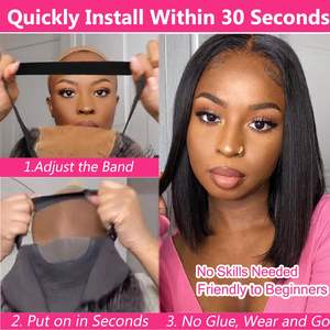 Perruques Bob en Cheveux Humains Prêtes à Porter, Pré-coupées, Pré-épilées, avec Dentelle 5x5 et 13x4, Sans Colle, Vente en Gros - Product Image 3