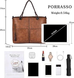 Sac à main vintage personnalisé, écologique, pour femmes, grand sac à main en cuir italien véritable, sac bandoulière pour affaires - Product Image 2