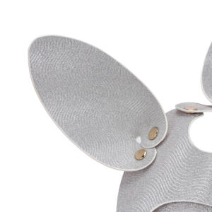 Máscara BDSM de lentejuelas plateadas con tema de chica conejita, accesorio de juego de rol y castigo para adultos para juego fetiche, máscara de disfraz brillante - Product Image 4